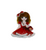 Серединка для бантиков "Куколка", красное платье, 4 см, шт 09048 фото