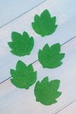 Вырубка из фетра "лист", 30*35 мм, цвет-зеленый, 4 шт. 013608 фото