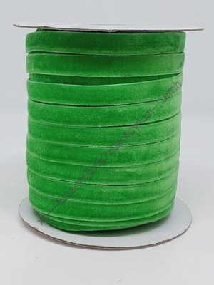 Бархатная (велюровая) лента 1 см, цвет-салатовый, 5 метров 010747 фото
