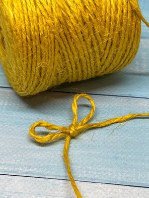 Шпагат джутовый, ⌀-1,4 мм, цвет-желтый, метр 014460 фото