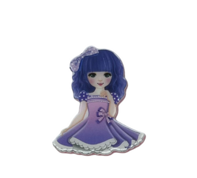 Серединка для бантиків "Лялька", бузкова сукня, 4 см, шт 09051 фото