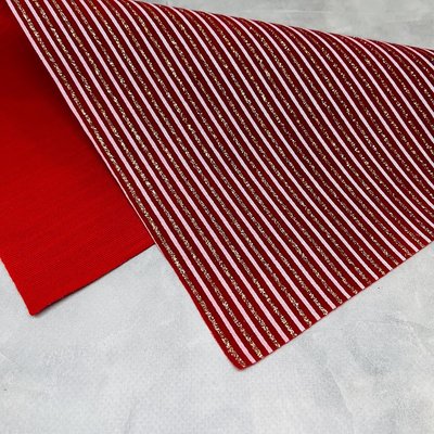 Тканина (смужка), колір - червоний-білий-золото, розмір 20*32 см, лист 016546 фото