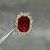 Серединка для бантиков со стразами, красный (оправа золото) 2,1&times;1,7 см, 1 шт 020727 фото