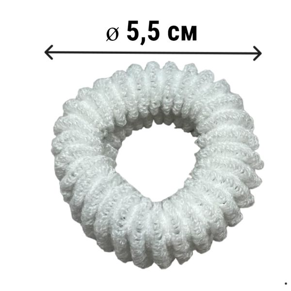 Набір махрових гумок для волосся, ø 5,5 см (Калуш), колір білий, упаковка 10 шт  016646 фото