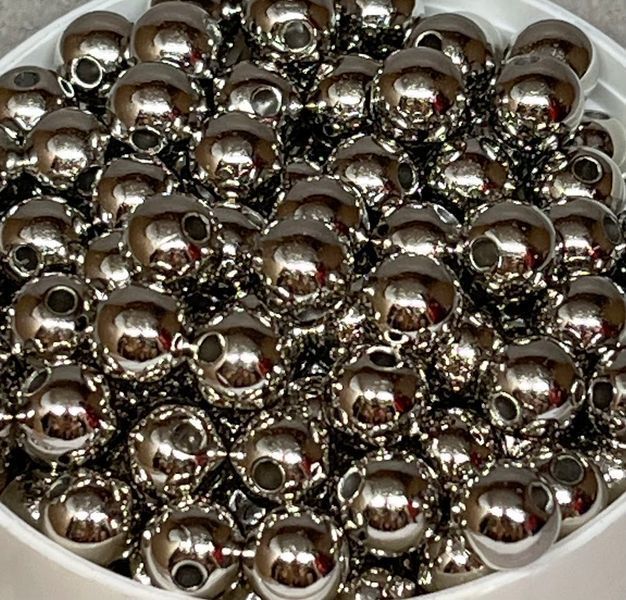 Бусины 8 мм, цвет серебро (гальваника), &asymp;24 грамм, упаковка &asymp;82-84 шт 019728 фото