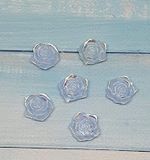 Пластиковый декор Розочка-перламутр, 19 мм, цвет-голубой, шт 011412 фото