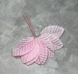 Листочки на дроті, розмір 5*3,7 см, колір-рожевий, уп 10 шт 014909 фото